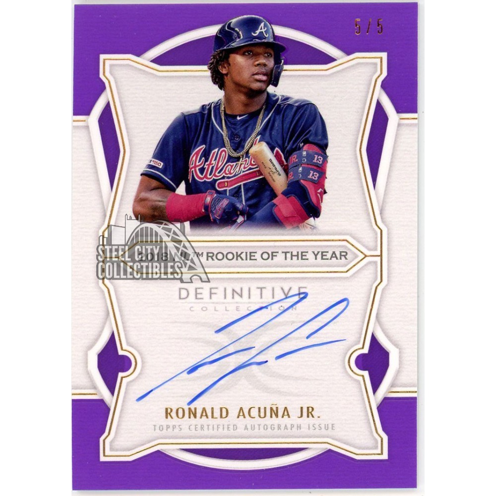 Ronald Acuna Jr 2020 Definitive Accolades Purple Autograph Card #DAAC ...