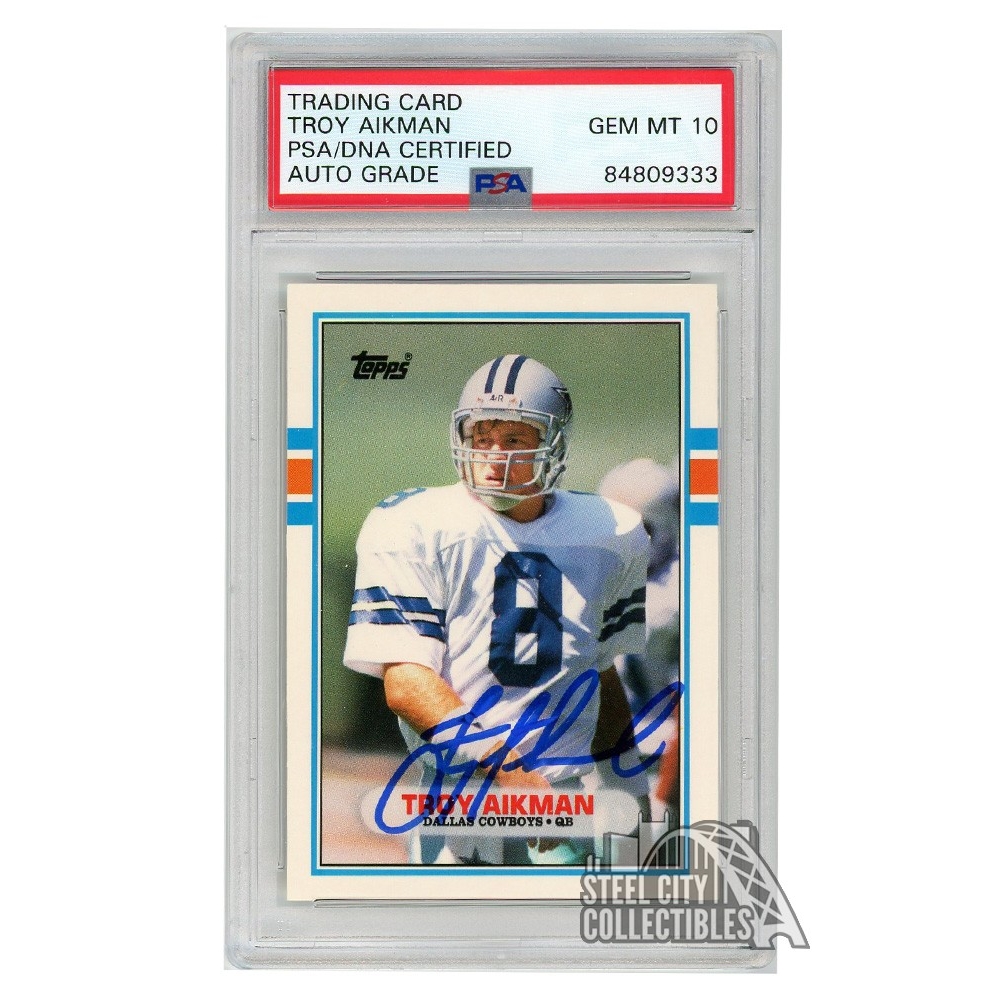 Troy Aikman Dallas Cowboys 1989 Pro Set #490 PSA