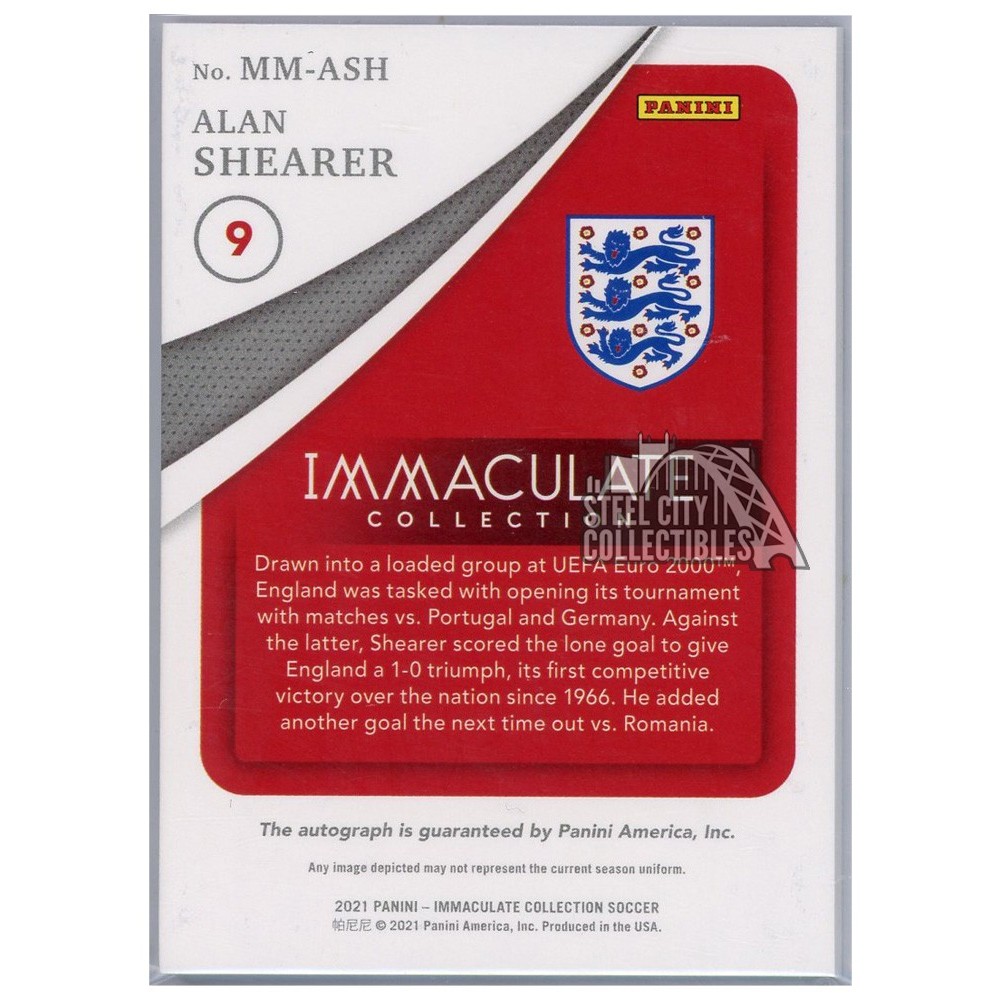 Alan Shearer 2021 Panini Immaculate Modern Marks Gold Autograph