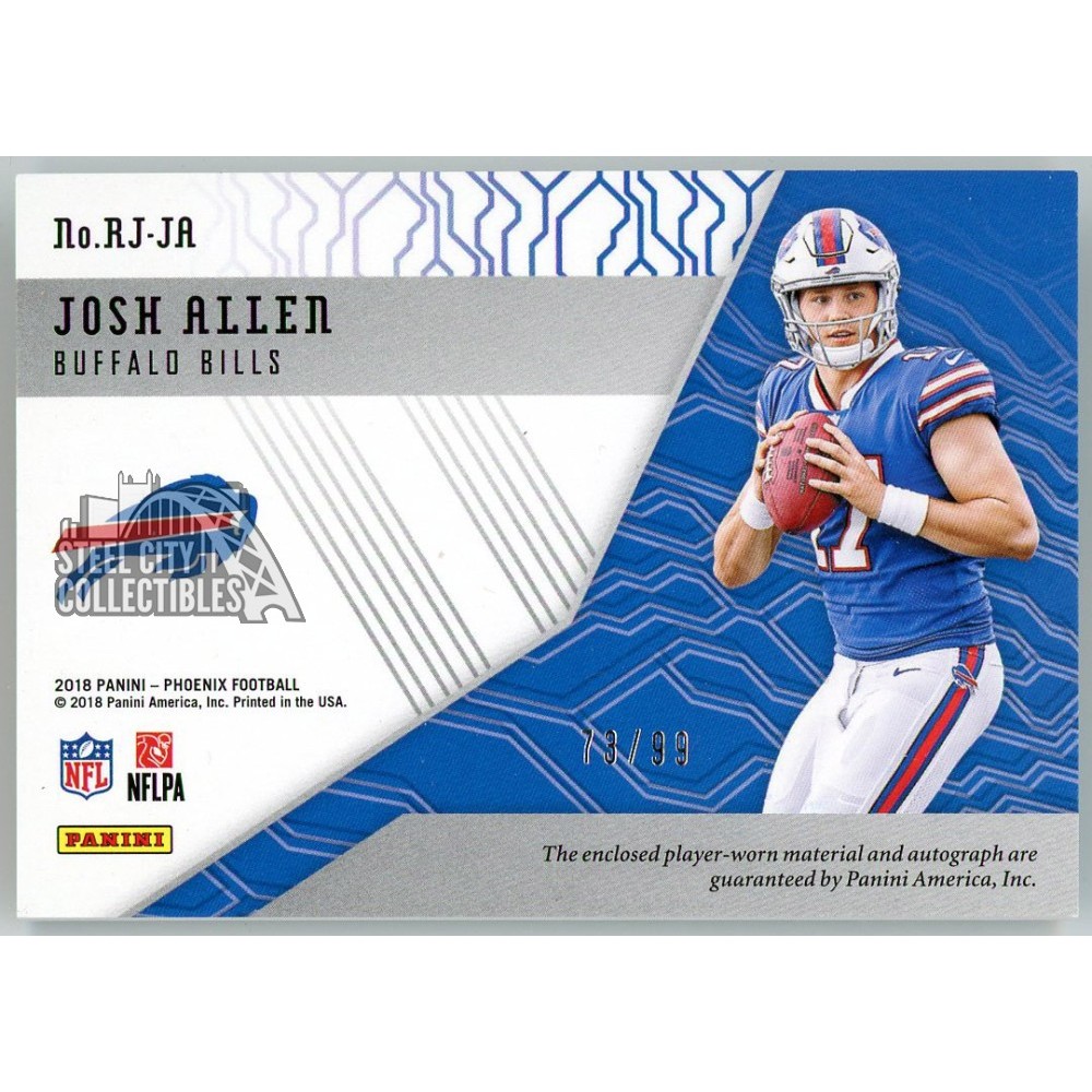 Josh Allen 2018 Panini Phoenix Rookie Jersey Autograph Card #RJ-JA