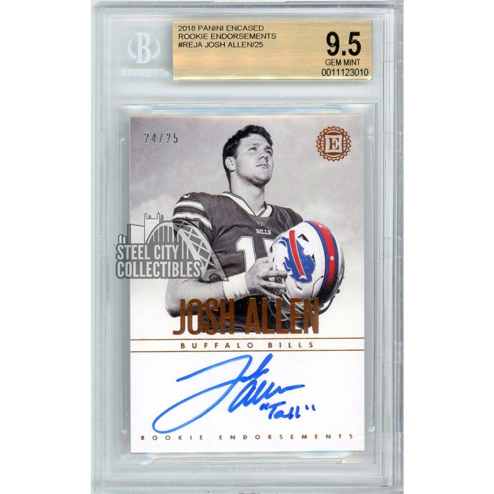 Josh Allen 2018 Panini Encased Rookie Endorsements "Tall" Autograph Card  #RE-JA 24/25 BGS 9.5 | Steel City Collectibles