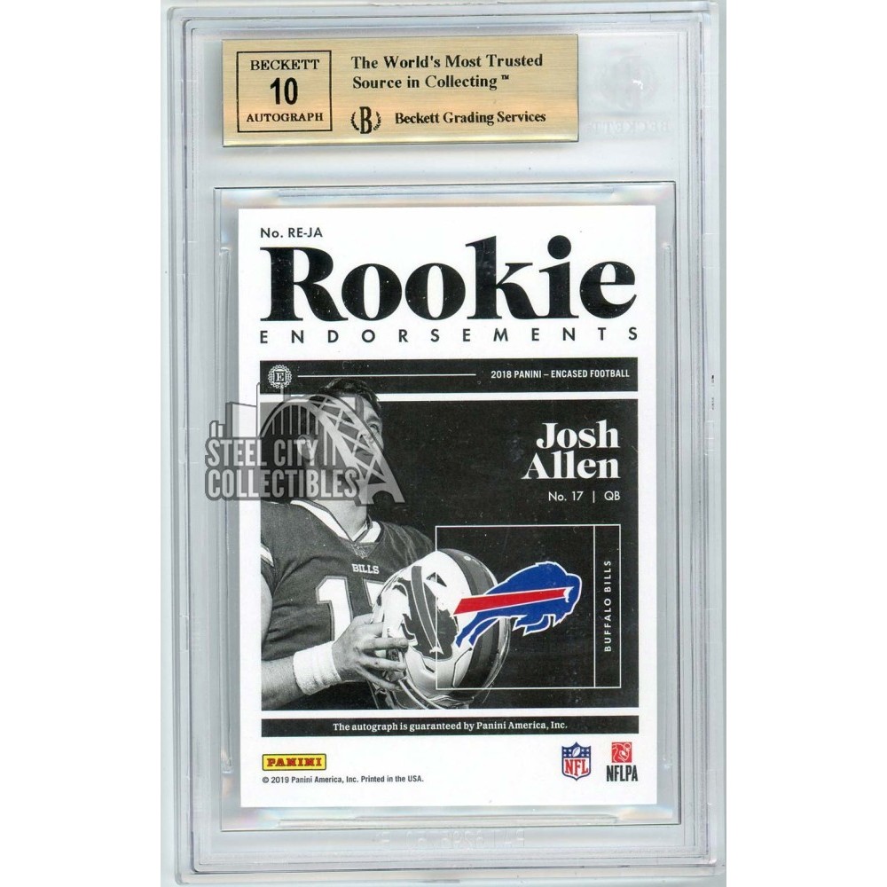 josh allen graded cards 2020 Panini Illusions Football Card #52 PSA 10 - Black - 8'6" x 11'6" - Bed Bath & Beyond Listed With Mascot. 2024 Panini Phoenix Josh Allen