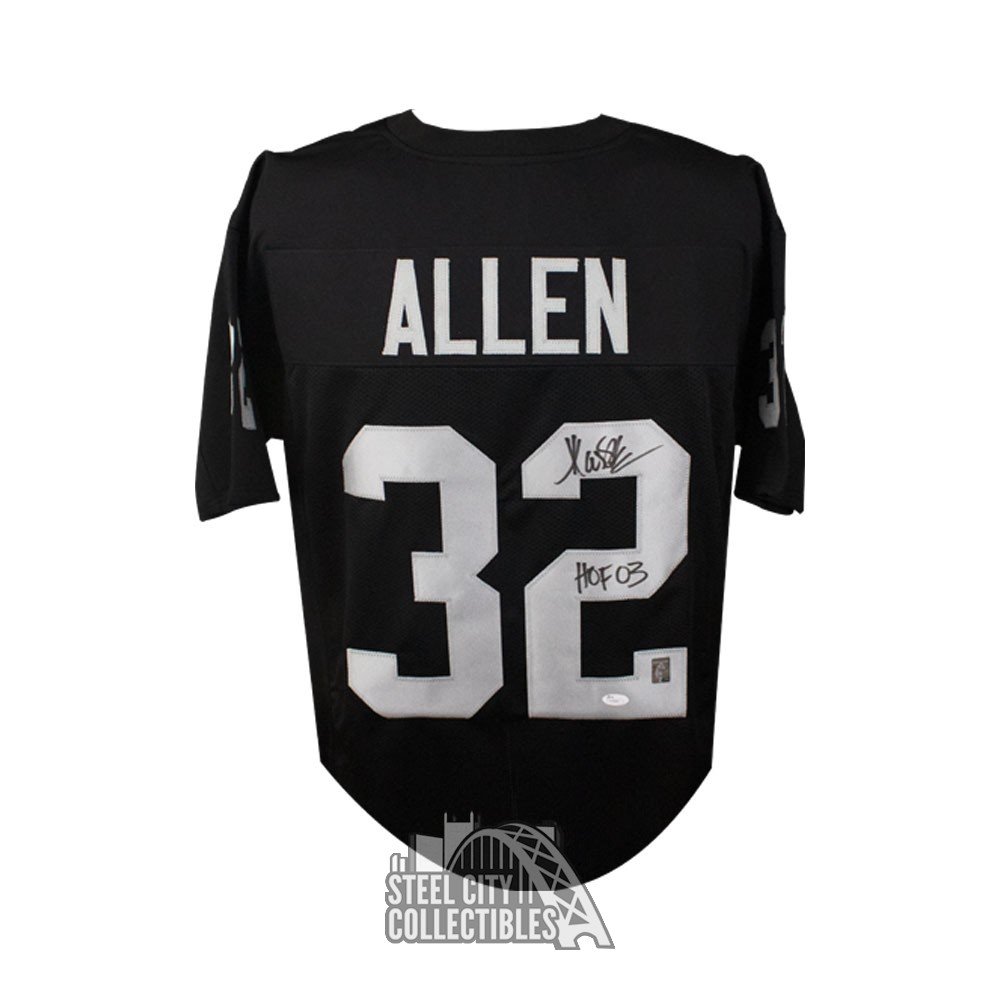 Marcus Allen Autographed Oakland Raiders Custom Black Football Jersey HOF 03 Inscription - JSA COA