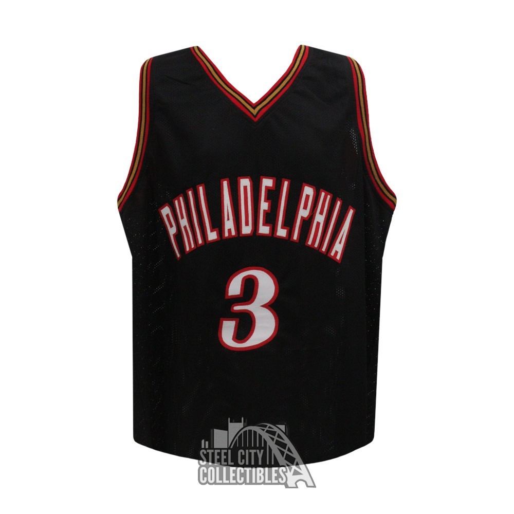  Allen Iverson Autographed Black Philadelphia 76ers