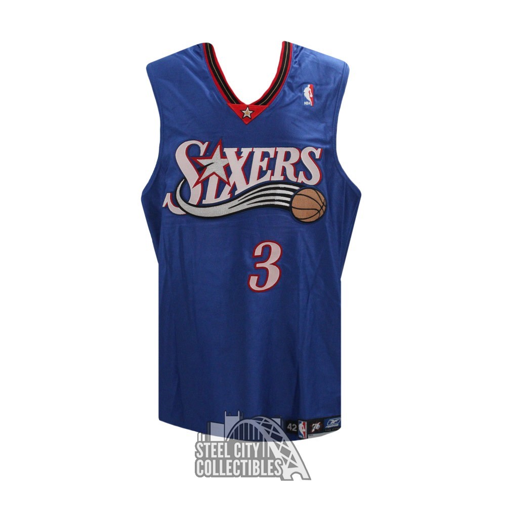 Allen Iverson Signed Philadelphia Pro Blue 2-Tone Basketball Jersey (J — RSA