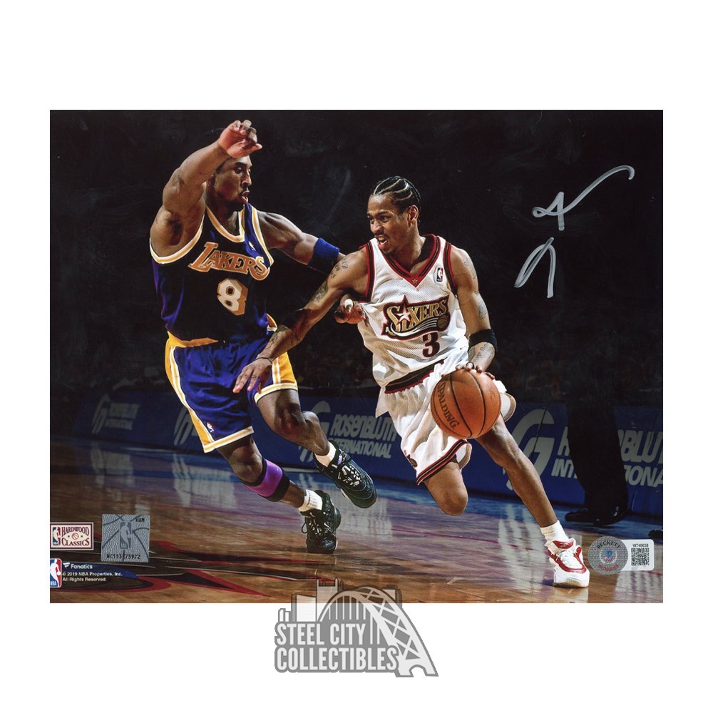 Allen Iverson Autographed Denver Mitchell & Ness White Basketball Jersey  (L) - BAS