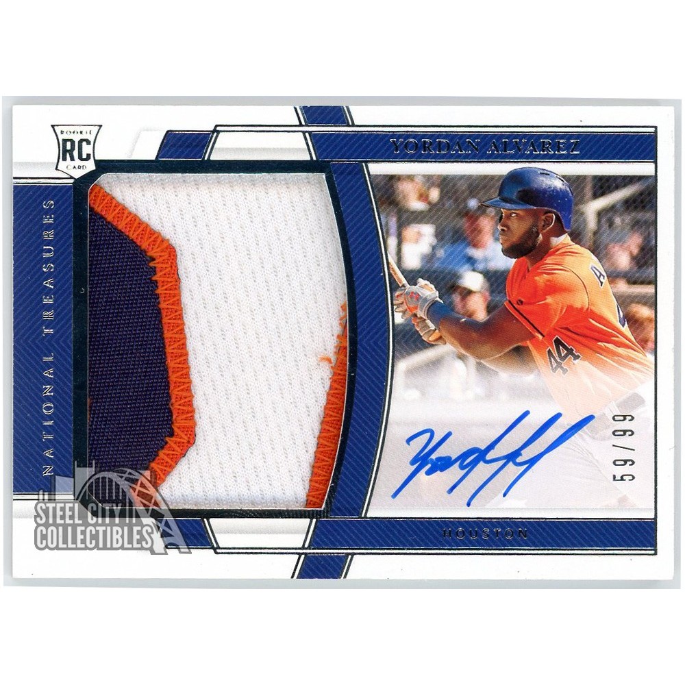 スポーツ選手 Yordan Alvarez RC Auto Yordan Alvarez 2020 Panini National Treasures Rookie Patch Auto