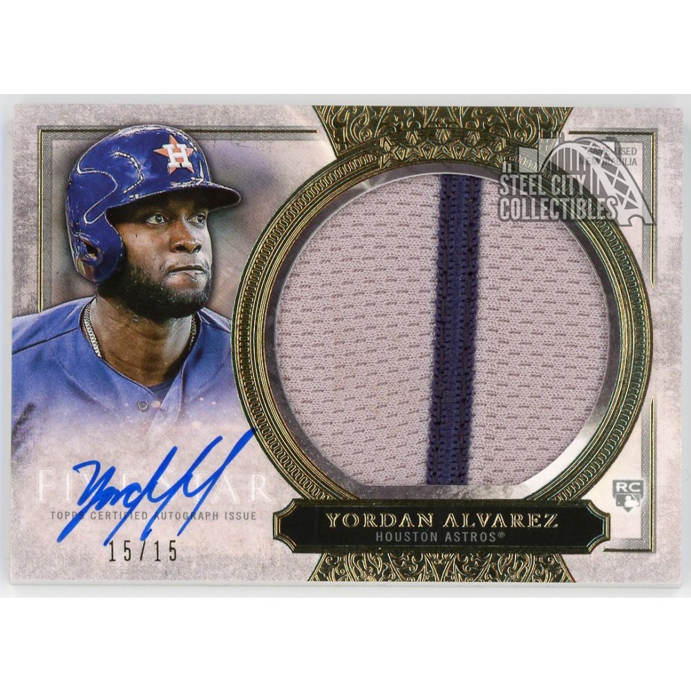 Yordan Alvarez 2020 Topps Five Star Jumbo Rookie Patch Auto Card