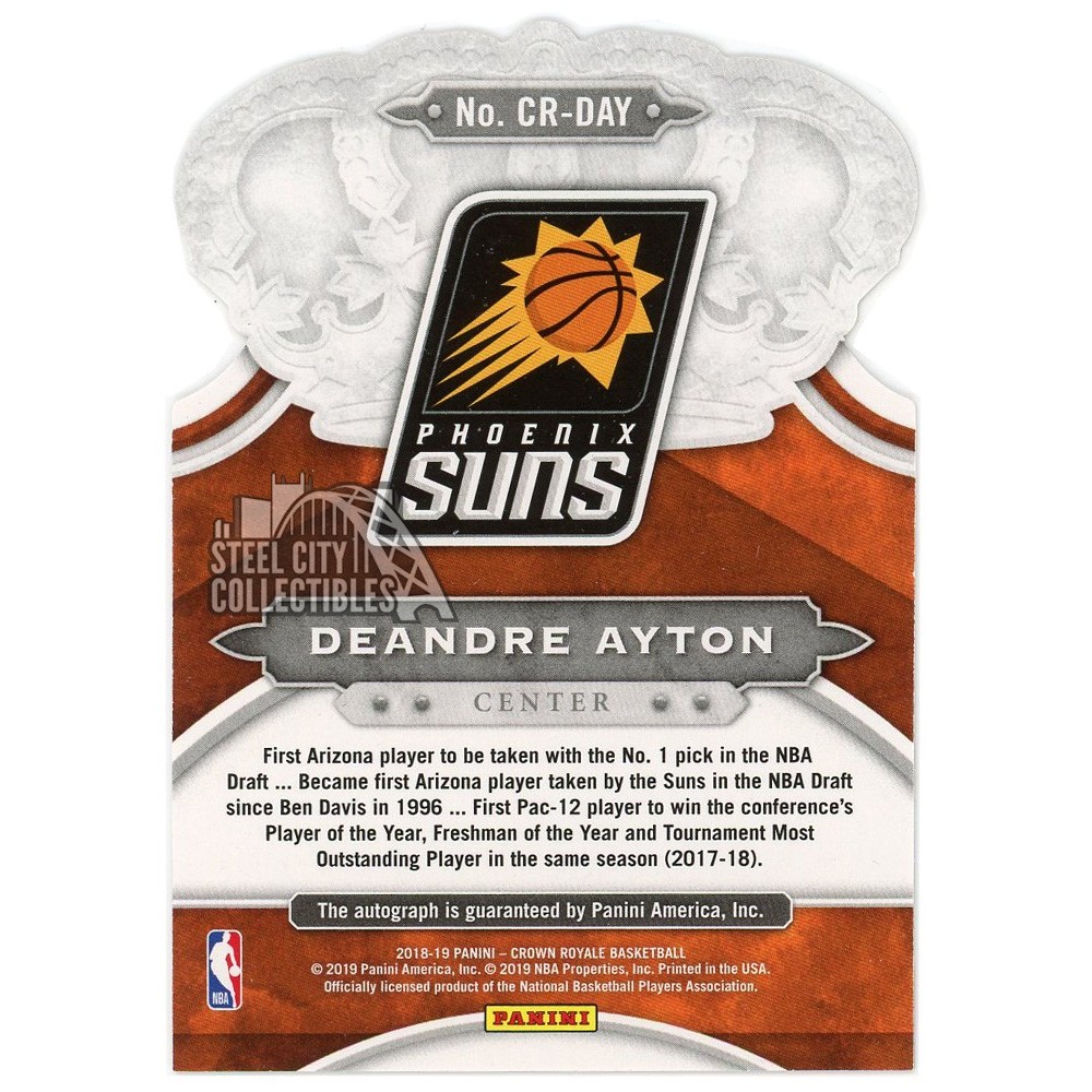 DeAndre Ayton 2018-19 Panini Crown Royale Gold Rookie Autograph