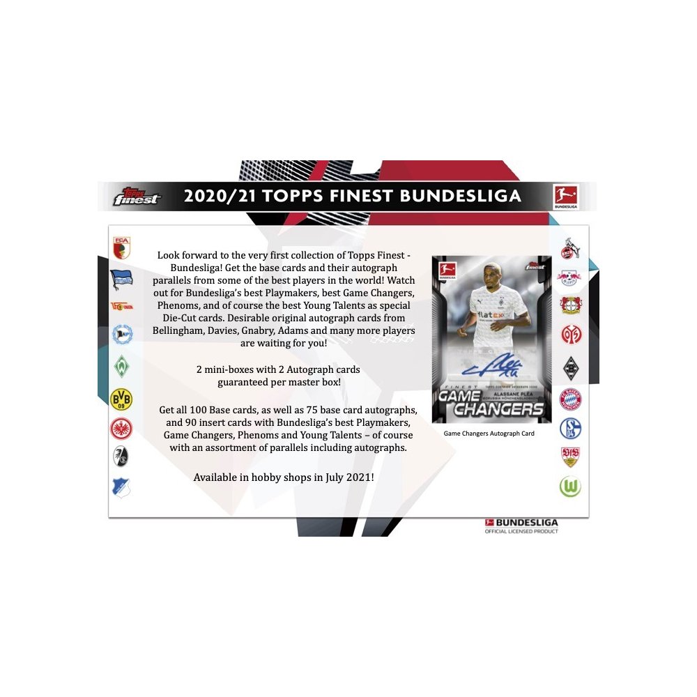 202021 Topps Finest Bundesliga Soccer Hobby 8Box Case Steel City