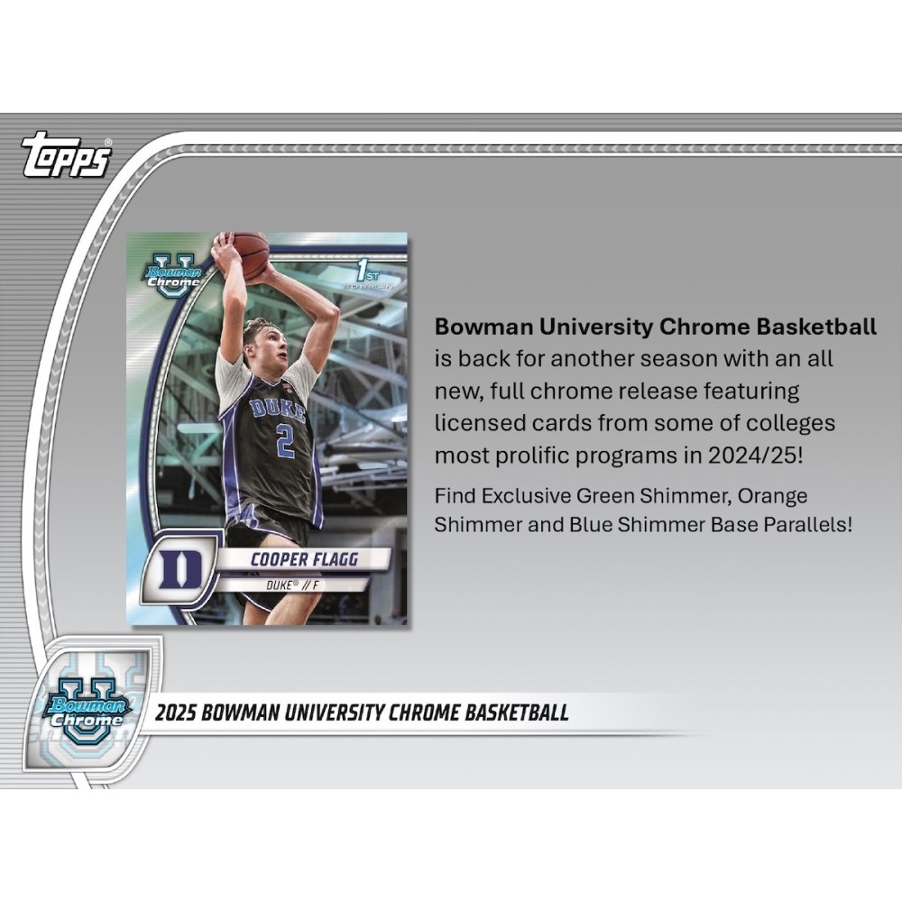2024-25 Bowman University Chrome Basketball Mega Box | Steel