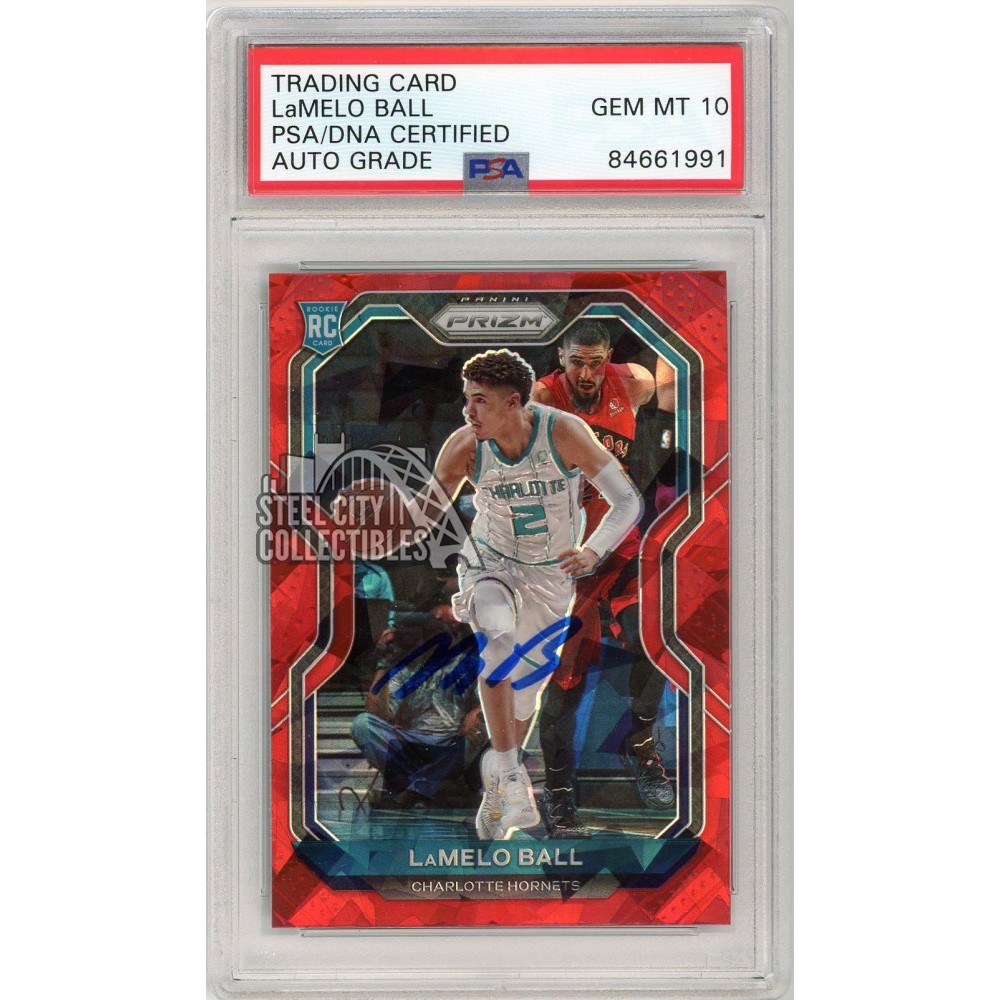 LaMelo Ball 2020-21 Panini Prizm Red Ice Autograph Rookie Card #278 PSA/DNA 10 | Steel City Collectibles LaMelo Ball 2020-21 Panini Prizm Red Ice Autograph Rookie Card #278 PSA/DNA 10 | Steel City Collectibles