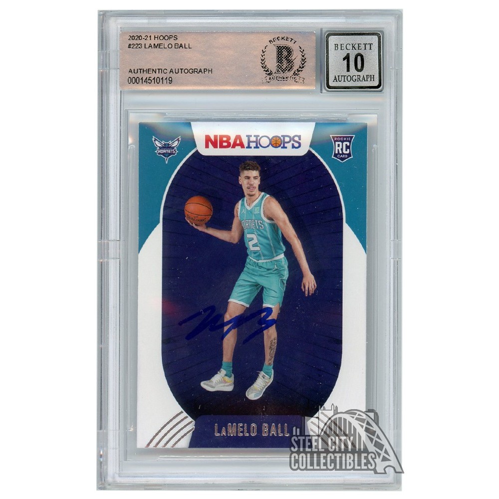 LaMelo Ball 2020-21 Panini Hoops Autograph Rookie Card #223 BAS 10