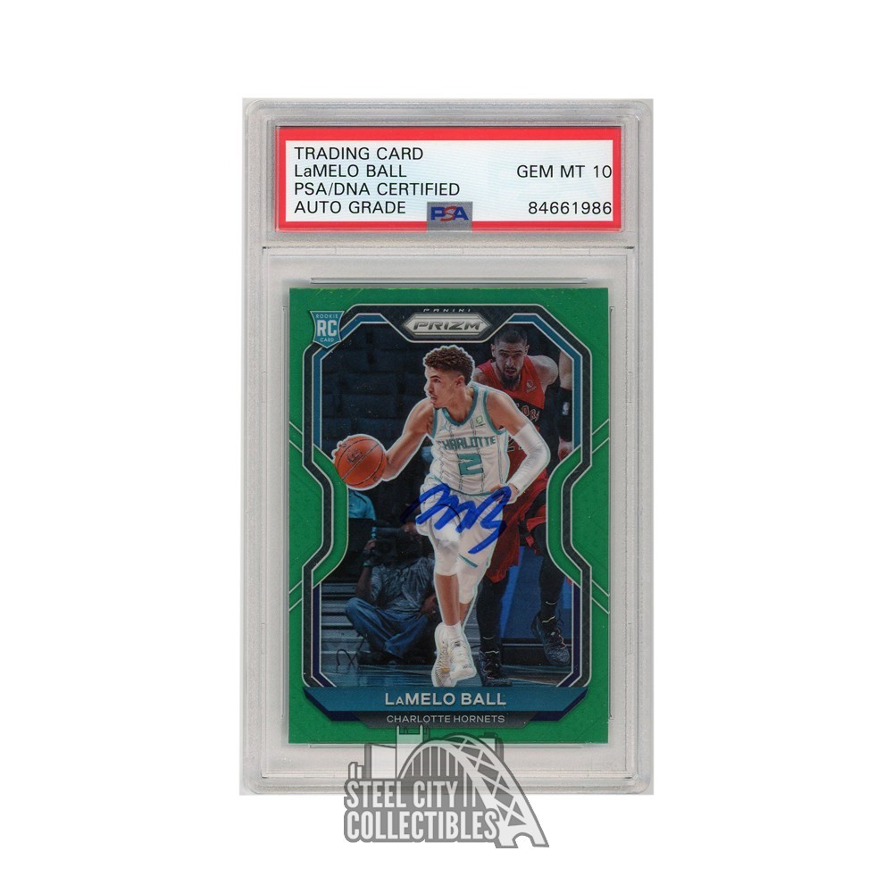 LaMelo Ball 2020-21 Panini Prizm Green Autograph RC Card #278 PSA/DNA 10 |  Steel City Collectibles