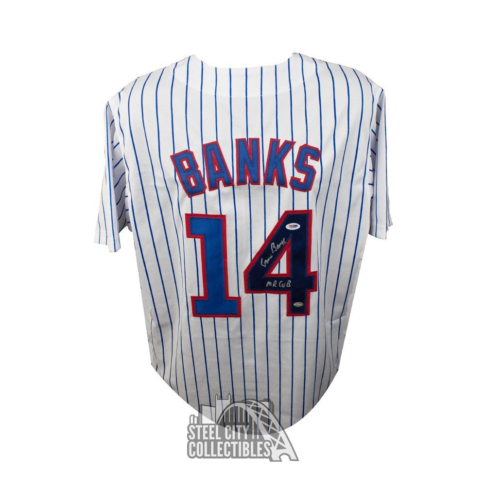 ernie banks autographed jersey