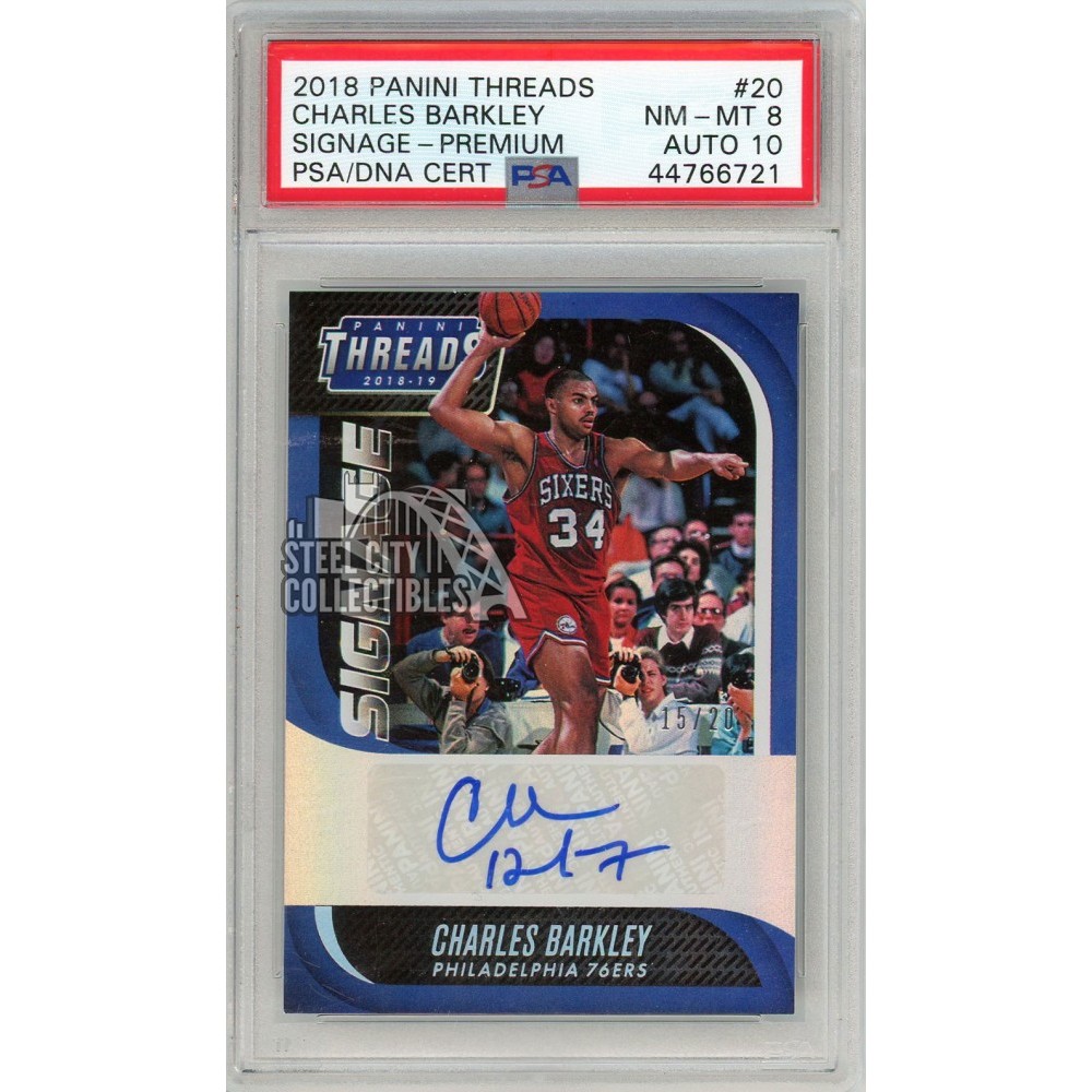 Charles Barkley 2018-19 Panini Threads Signage Autograph Card #20