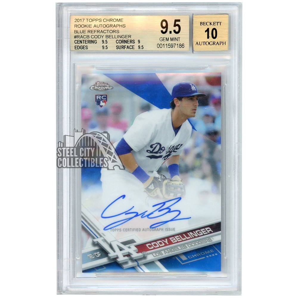 Cody Bellinger 2017 Topps Chrome Blue Refractor Rookie Autograph