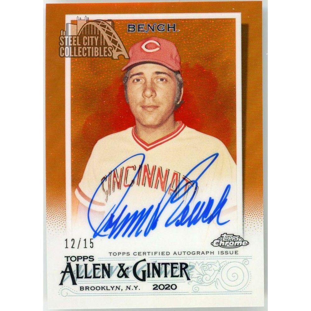 Johnny Bench 2020 Topps Allen & Ginter Chrome Orange Autograph