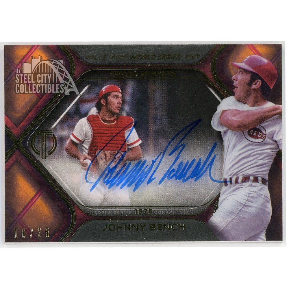 Johnny Bench 2022 Topps Tribute Award Winners Autograph Card