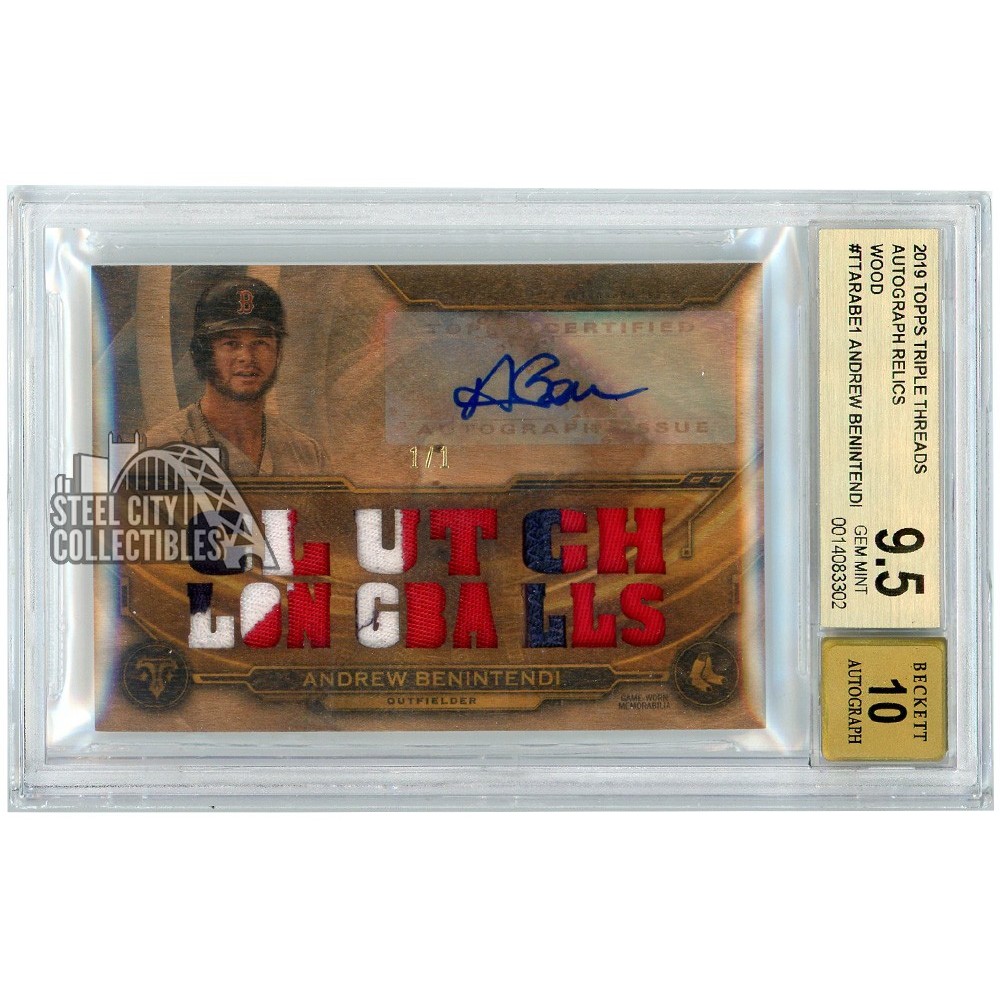 Andrew Benintendi 2019 Topps Triple Threads Wood Patch Andrew Benintendi 2019 Topps Triple Threads Wood Patch