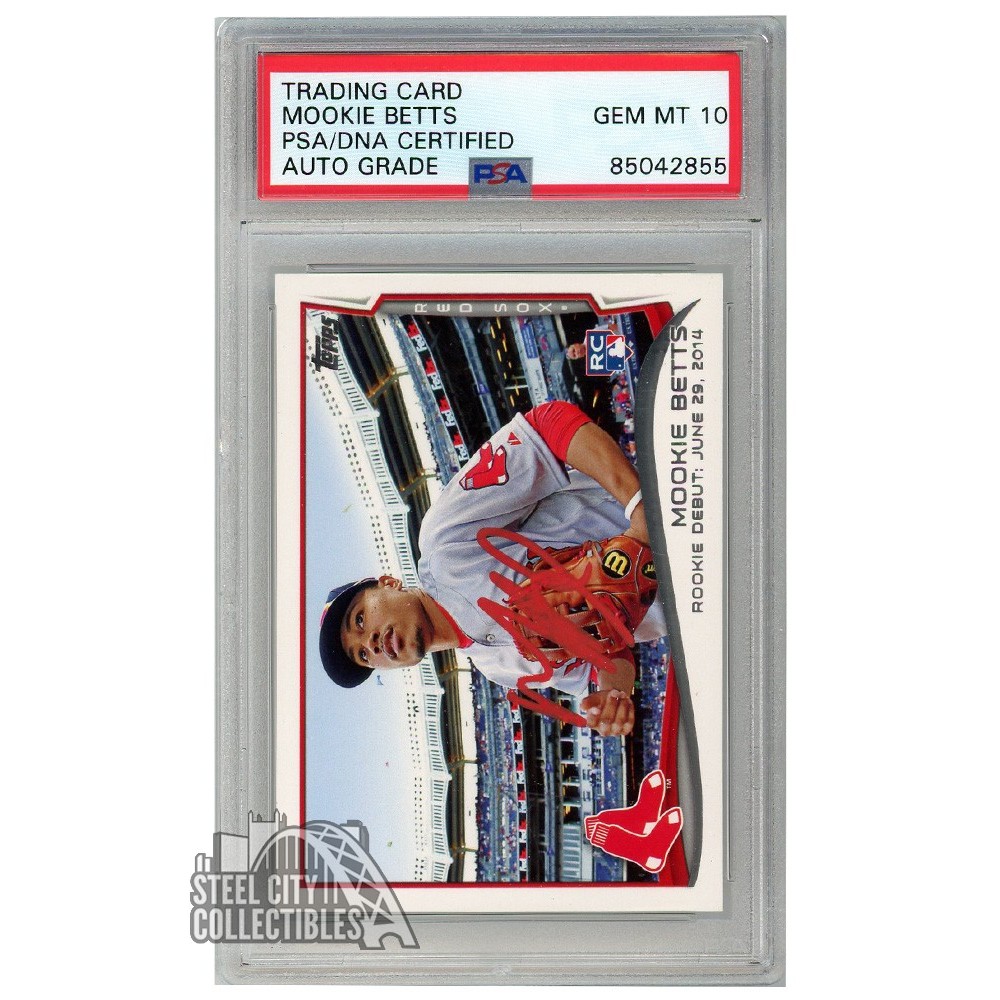 Mookie Betts 2014 Topps Update Rookie Debut Autograph RC Card #US-301  PSA/DNA 10 (Red)
