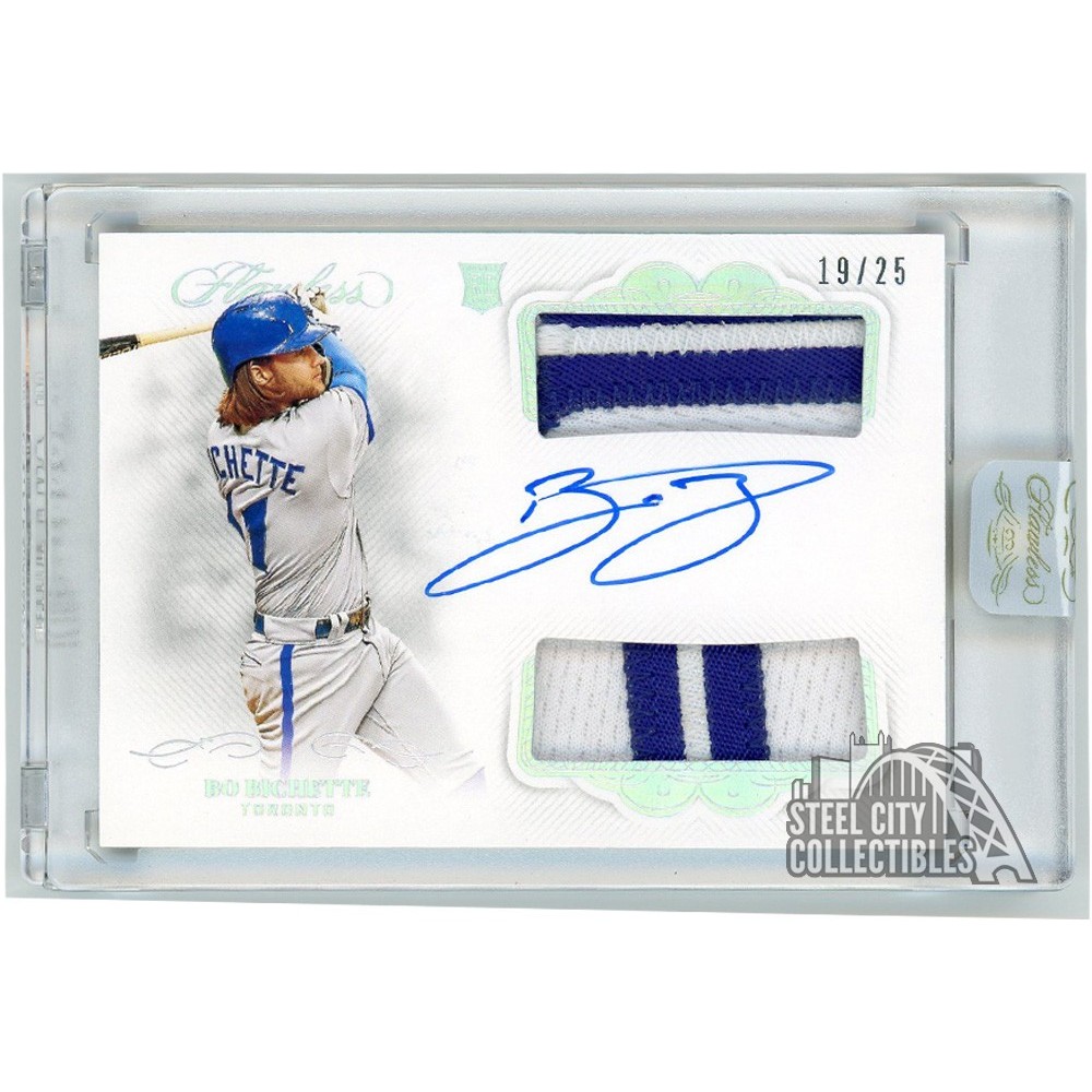 Bo Bichette 2020 Panini Flawless Rookie Double Patch Auto Card