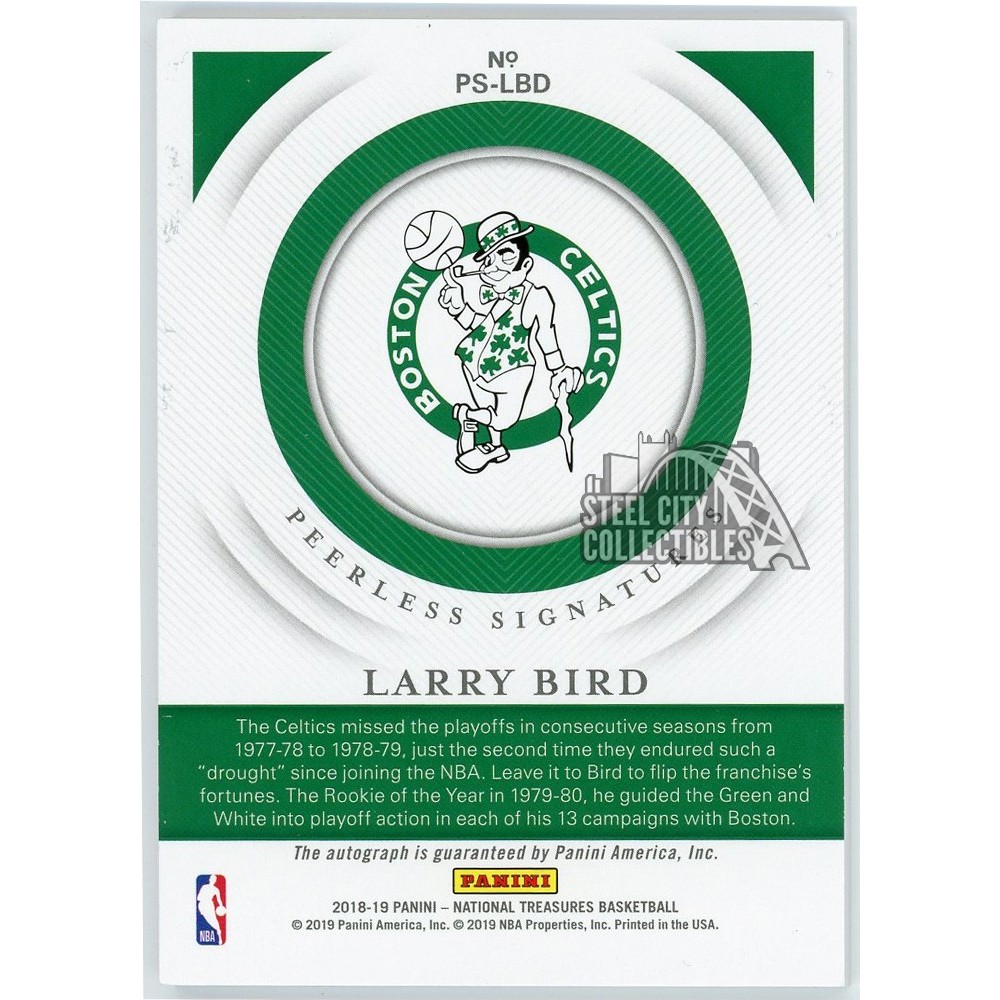 Larry Bird 2018-19 Panini National Treasures Peerless