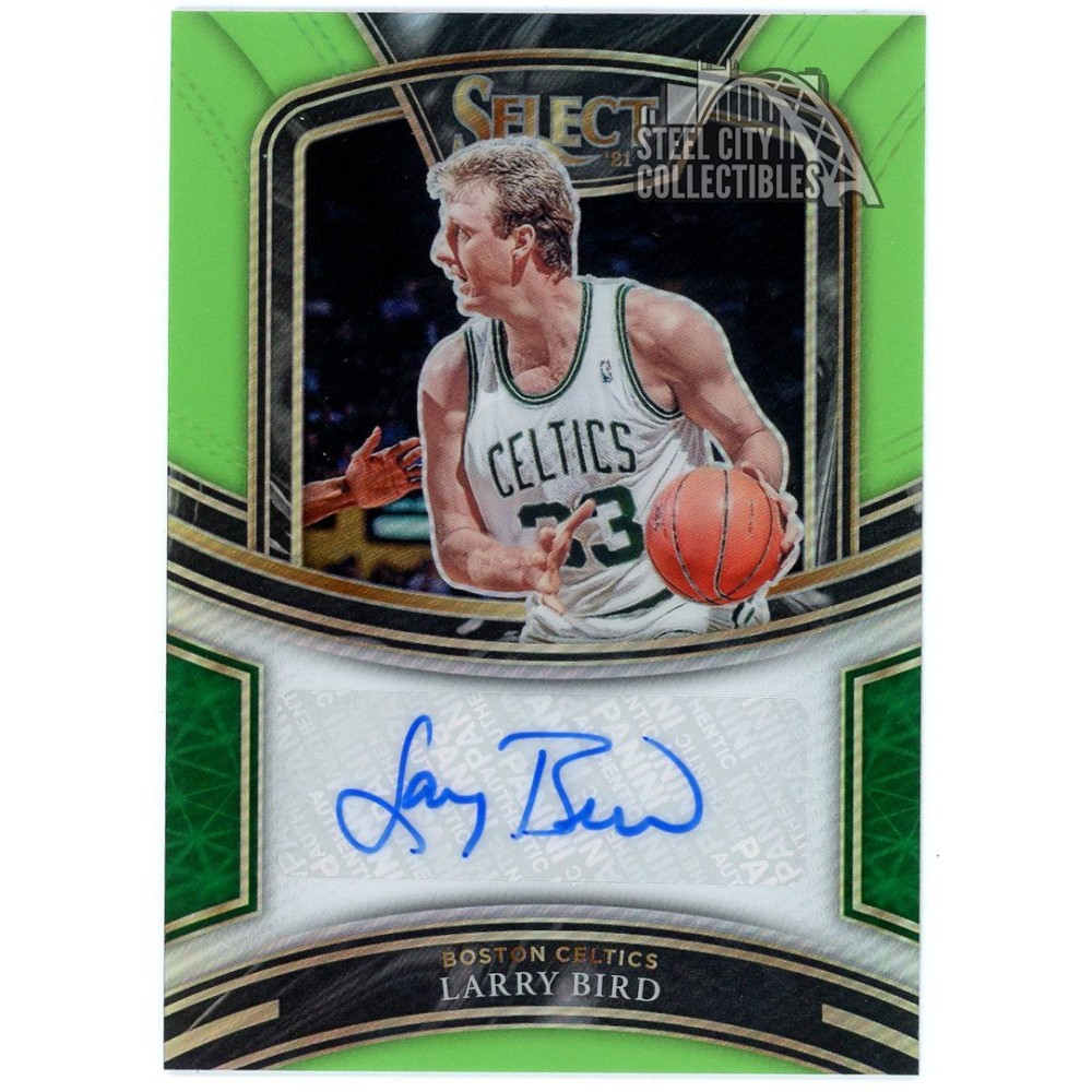Larry Bird 2020-21 Panini Select Green Prizm Autograph Card #SG