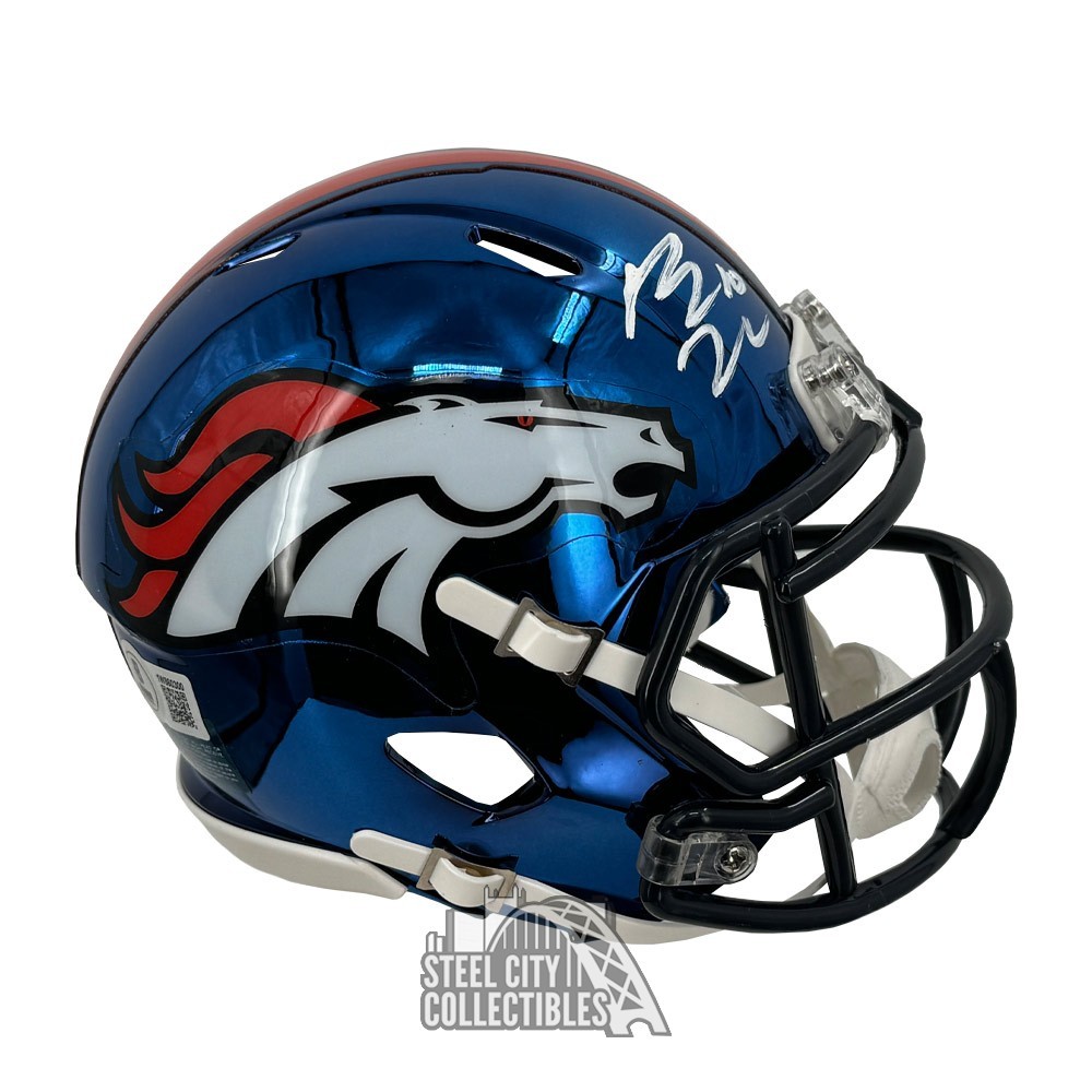 denver broncos mini football helmets Riddell (2024) Alternate Speed Helmet : Sports & Outdoors have for the serious collector Bo Nix Signed Denver Broncos