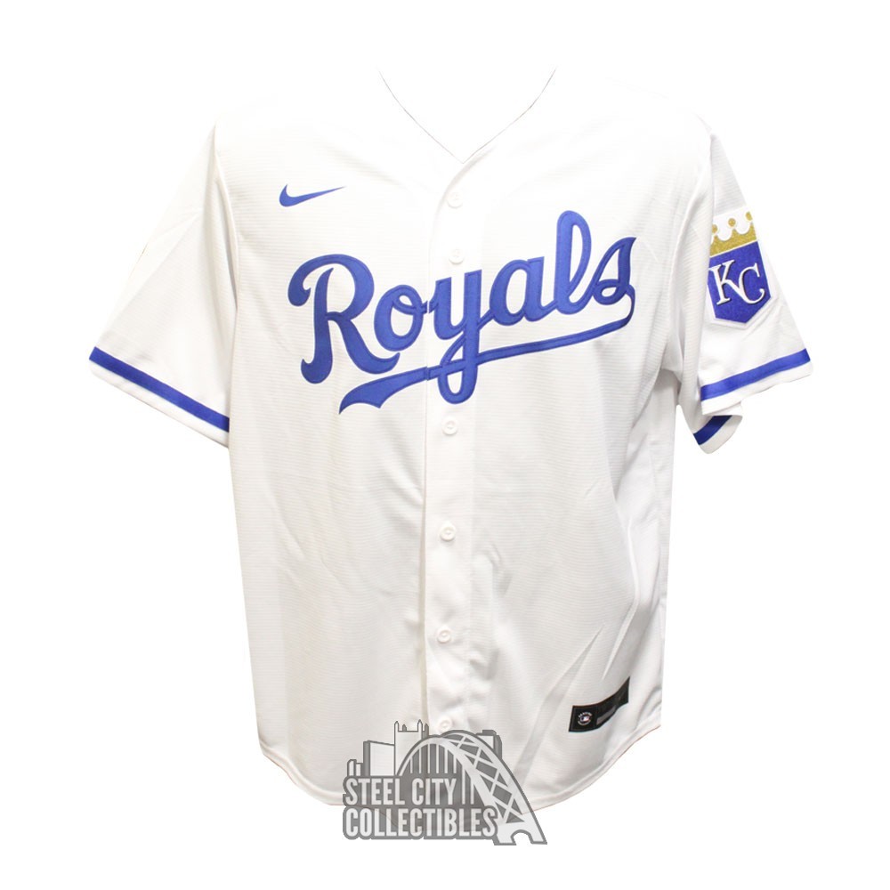 Bobby Witt Jr Autographed Kansas City White Nike Baseball Jersey (Medium) - BAS