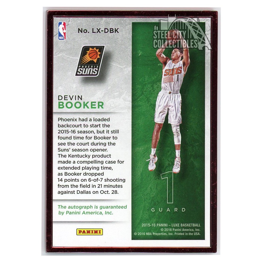 Devin Booker 2015-16 Panini Luxe Framed Ruby Autograph