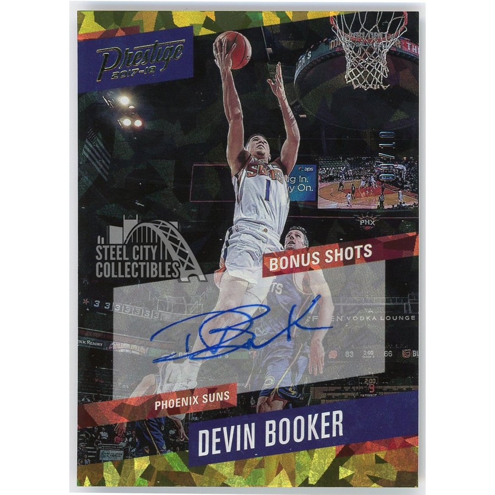 Devin Booker 2017-18 Panini Prestige Bonus Shots Crystal Gold Auto - Main Image