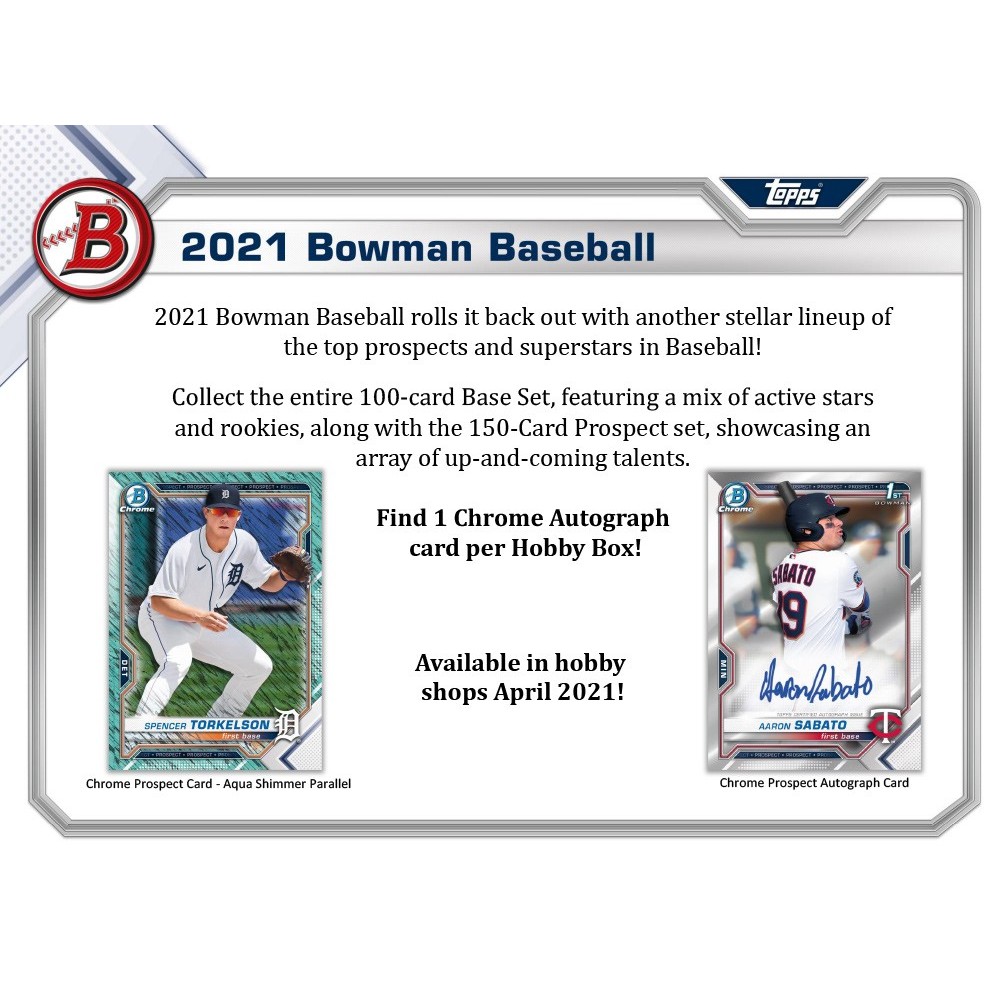 2021 Bowman Baseball Hobby 12-Box Case