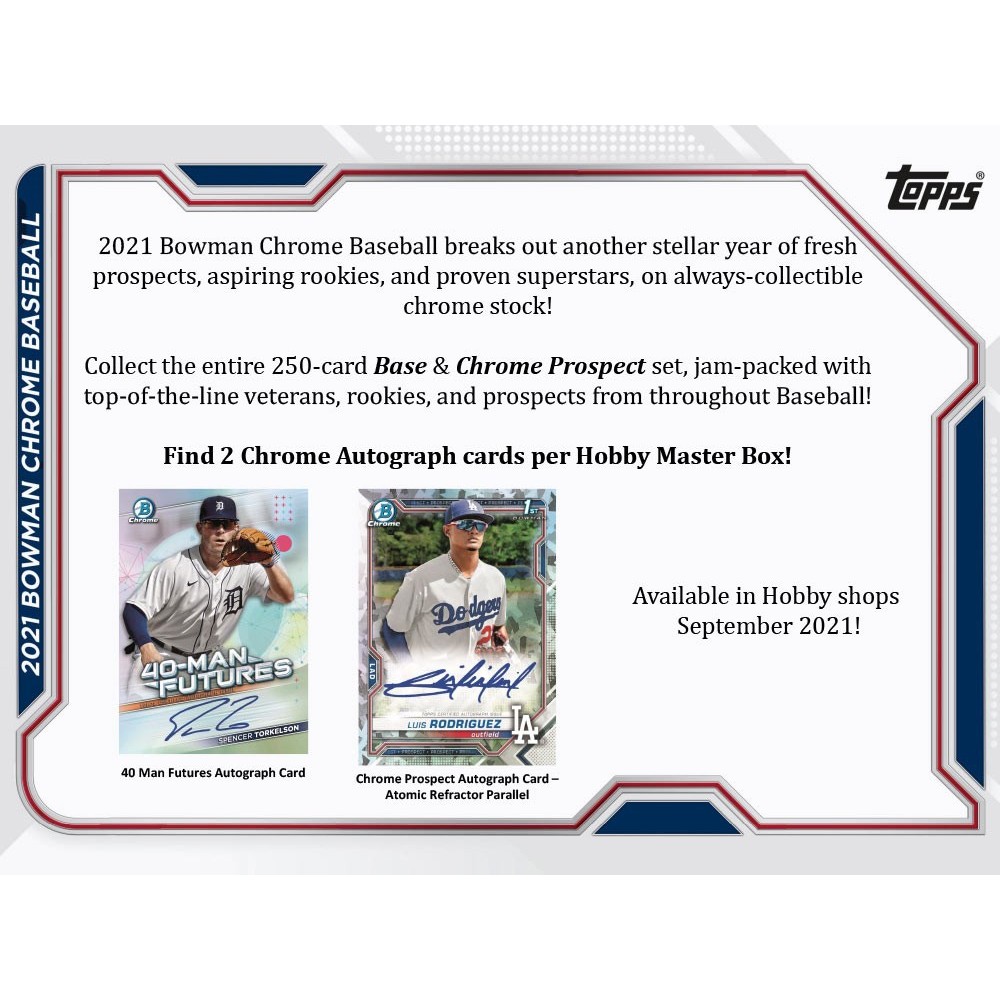 2021 Bowman Chrome Baseball Hobby Box | Steel City Collectibles