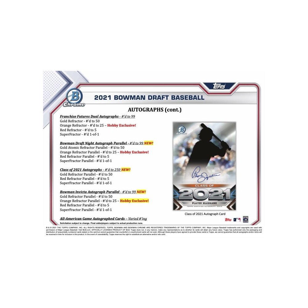 2021 Bowman Draft Baseball Jumbo Box | Steel City Collectibles