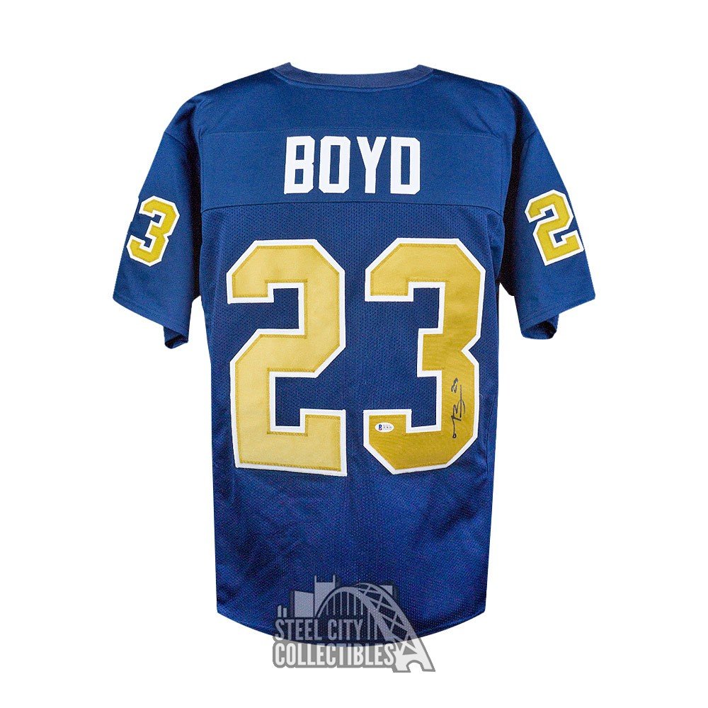 Tyler Boyd Autographed Pitt Panthers Custom Blue Football Jersey - Beckett COA