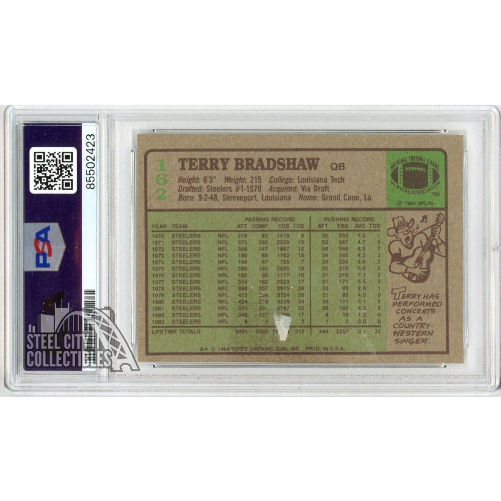 Terry Bradshaw 1984 Topps Autograph Card #162 PSA/DNA 10 (Sticker