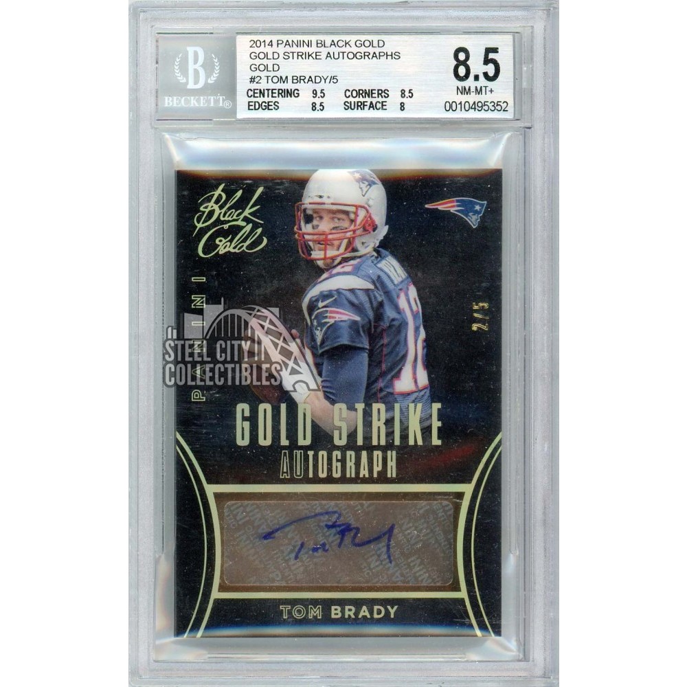 Tom Brady 2014 Panini Black Gold Gold Strike Autograph Card #GS-TB