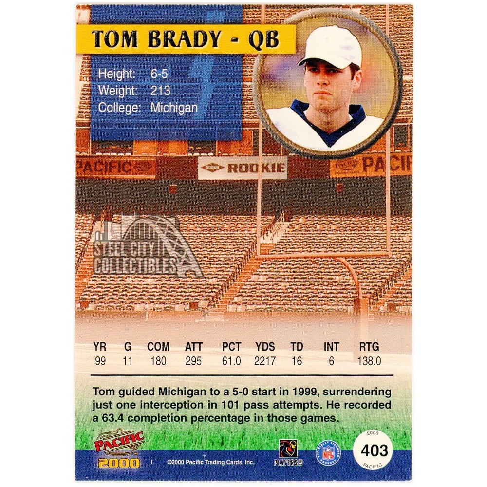 その他 2000 PACIFIC #403 TOM BRADY BGS 8.5 tom-brady-2000-pacific-card-%