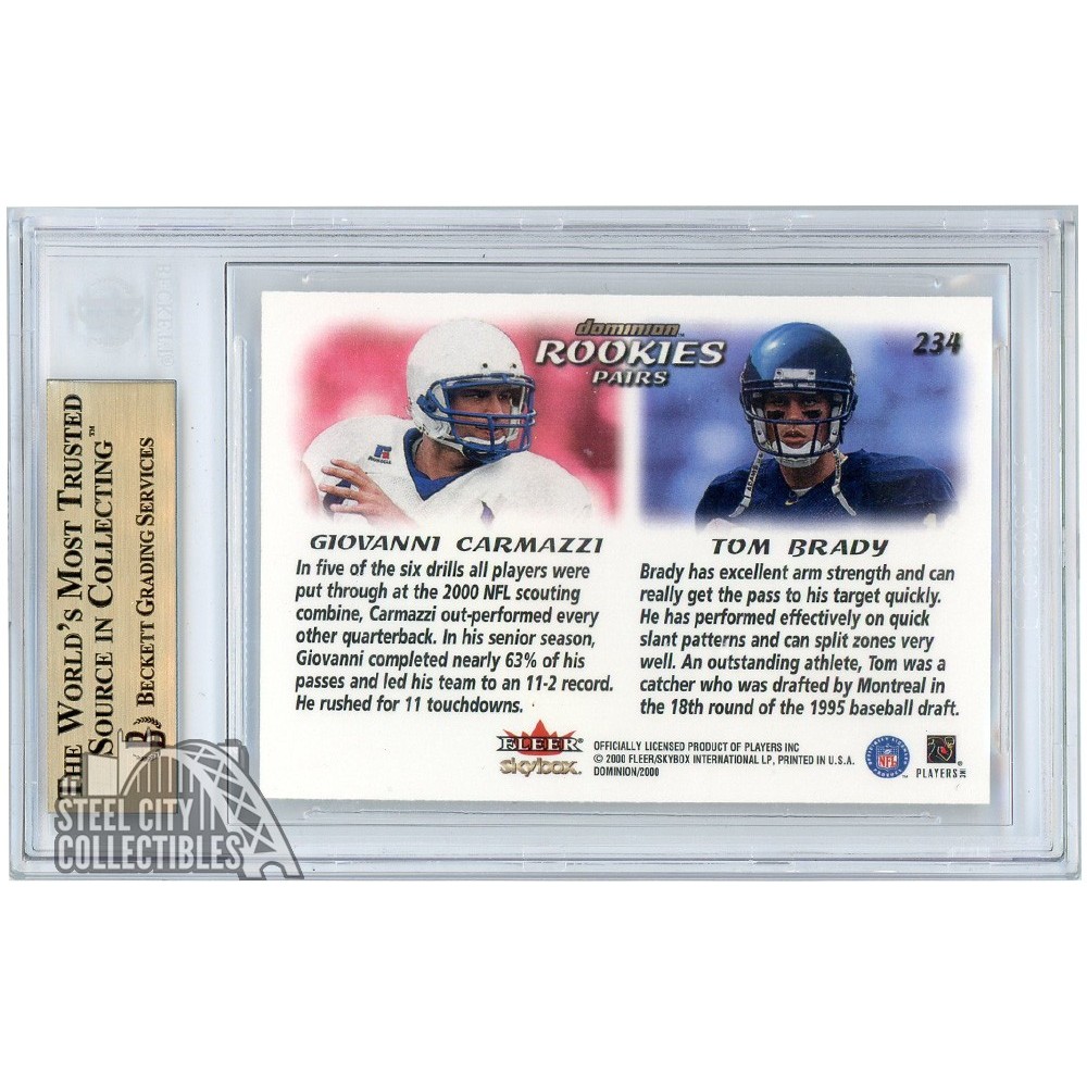 Tom Brady Giovanni Carmazzi 2000 Skybox Dominion Rookie Card