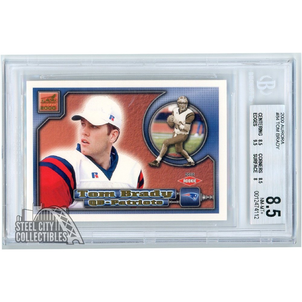 Tom Brady 2000 Pacific Aurora Rookie Card #84 BGS 8.5 NM-MT+
