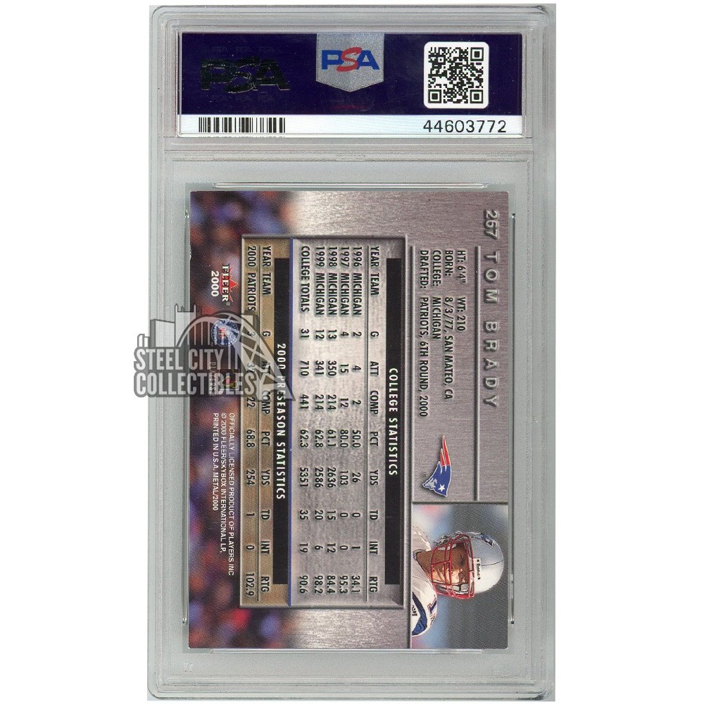 Tom Brady 2000 Fleer Metal Rare Metal Rookies Rookie Card #267 PSA 8 | Steel City Collectibles Tom Brady 2000 Fleer Metal Rare Metal Rookies Rookie Card #267 PSA 8 | Steel City Collectibles
