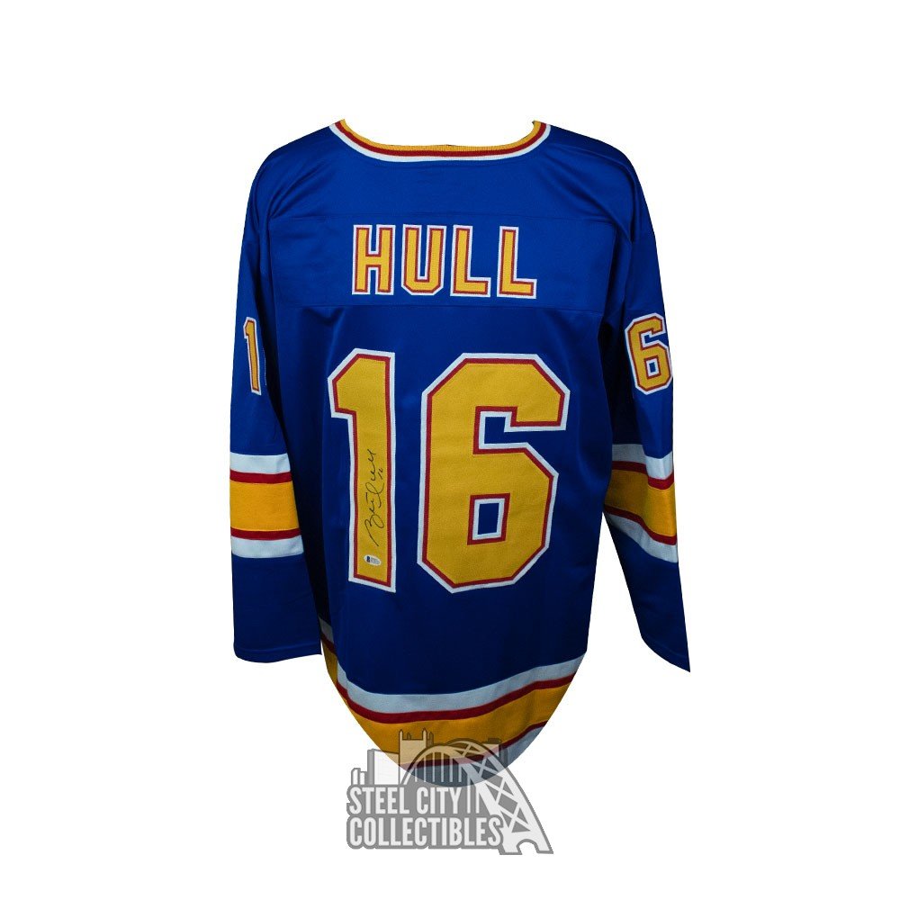 Brett Hull Autographed St Louis Custom Blue Hockey Jersey - BAS