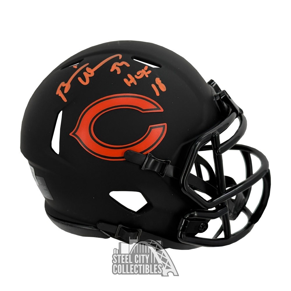 bears mini football helmet Devin Hester Autographed Chicago Palm Beach Autographs LLC color top stripe in team colors Chicago Bears Riddell Retro Collection