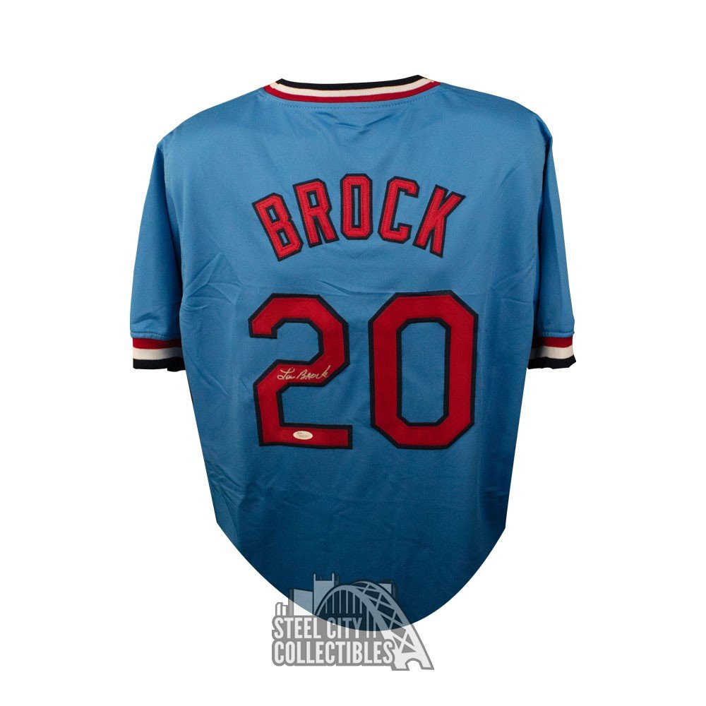 lou brock autographed jersey