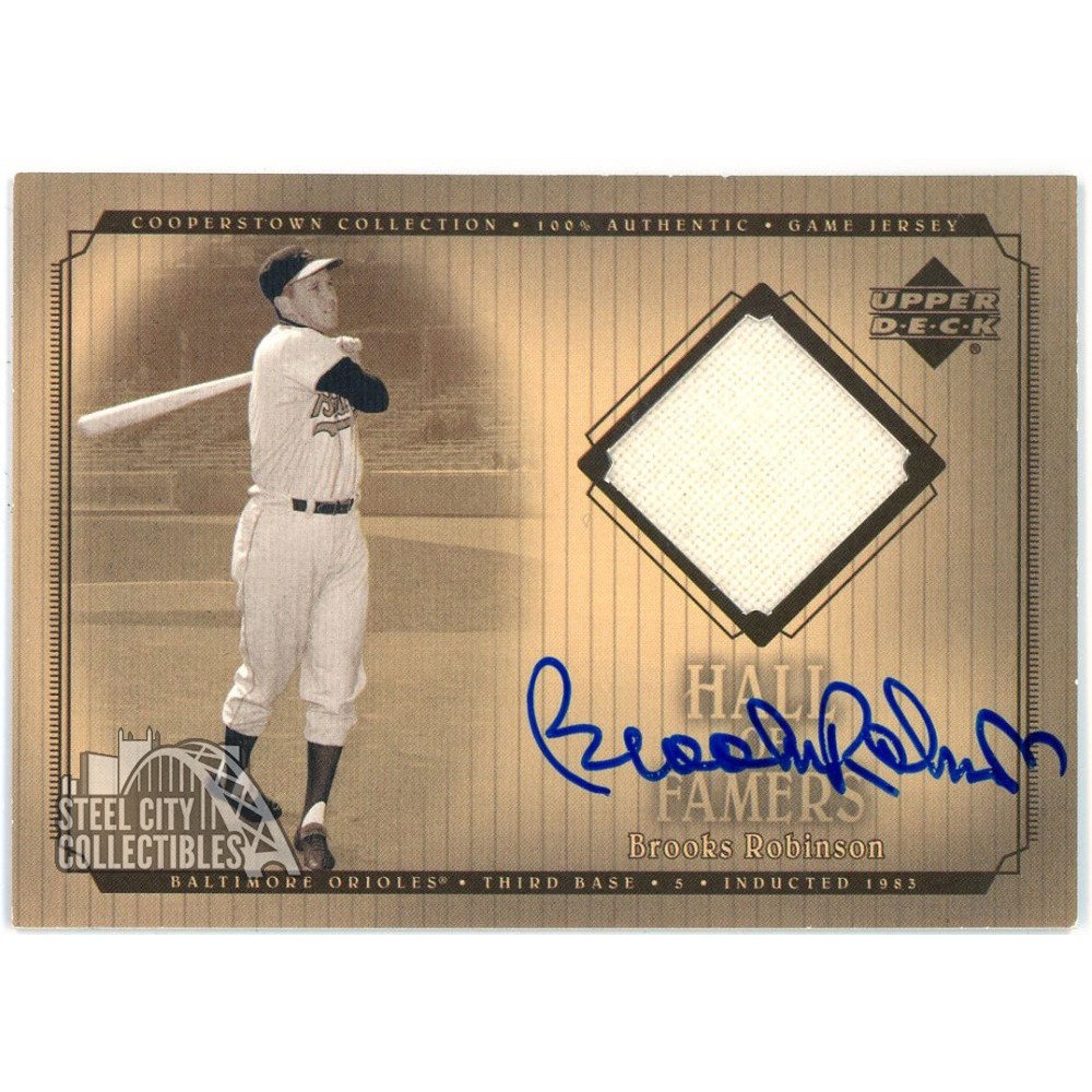 Brooks Robinson 2001 Upper Deck Hall Of Famers Patch Autograph