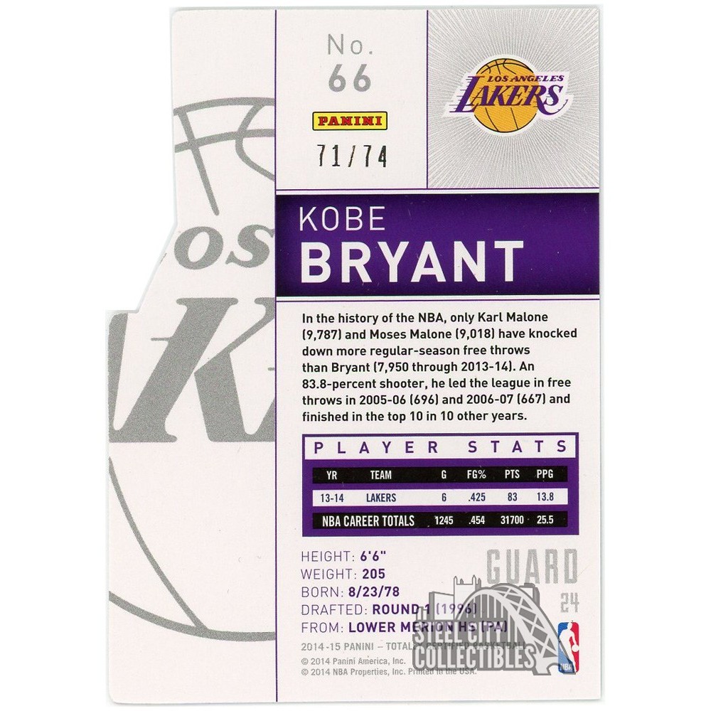 Kobe Bryant 2014-15 Panini Totally Certified Dribbling Mirror