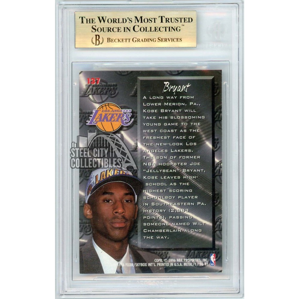 Kobe Bryant 1996-97 Fleer Metal Fresh Foundation Rookie Card #137 BGS 9.5 |  Steel City Collectibles