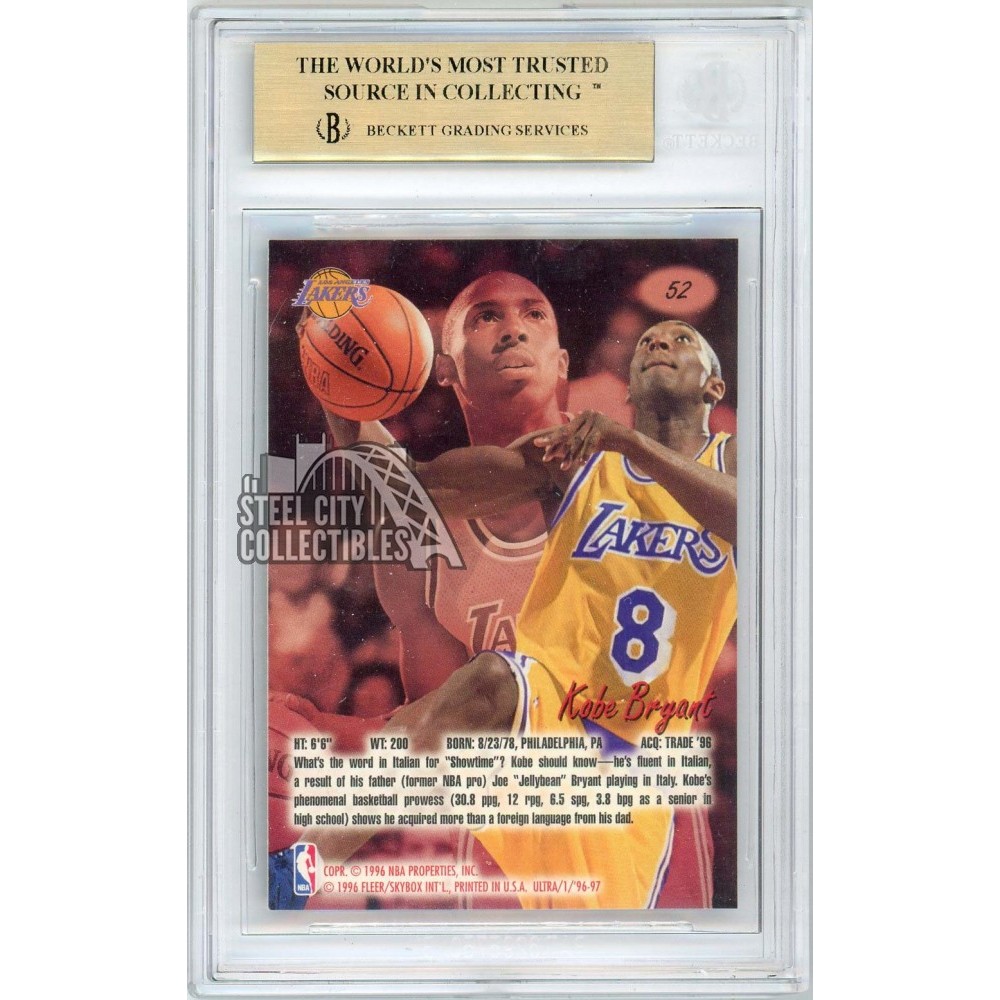 Kobe Bryant 1996-97 Fleer Ultra Rookie Card #52 BGS 9.5 | Steel City Collectibles Kobe Bryant 1996-97 Fleer Ultra Rookie Card #52 BGS 9.5 | Steel City Collectibles