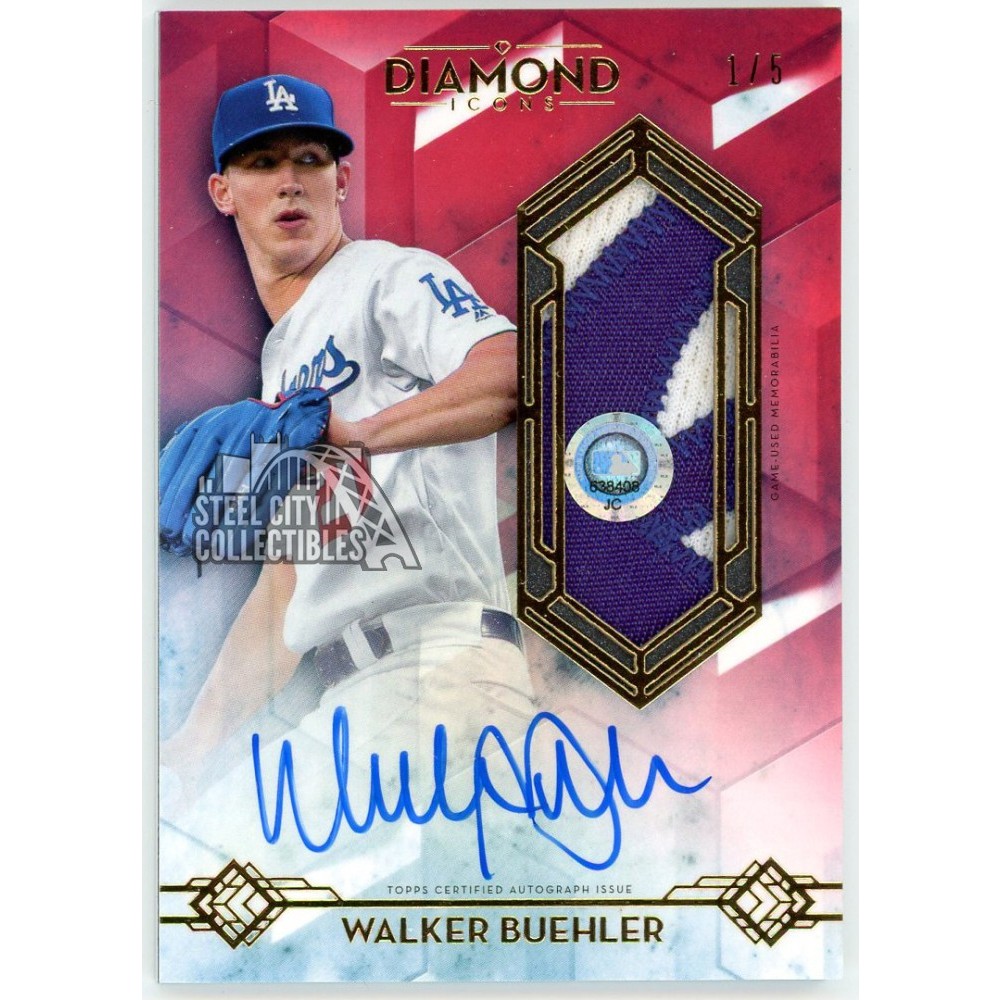 Walker Buehler 2020 Topps Diamond Icons Red Patch Autograph Card